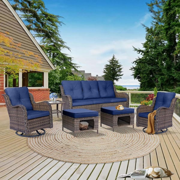 ꙳★*゜♻️ PATIO ꙳★*゜ Xingzjojor Brown 9-Piece Wicker Outdoor Patio Conversation