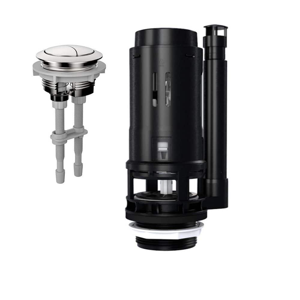 Wudkey 2-Piece Black Dual Flush Valve Repair Kit with Top Push