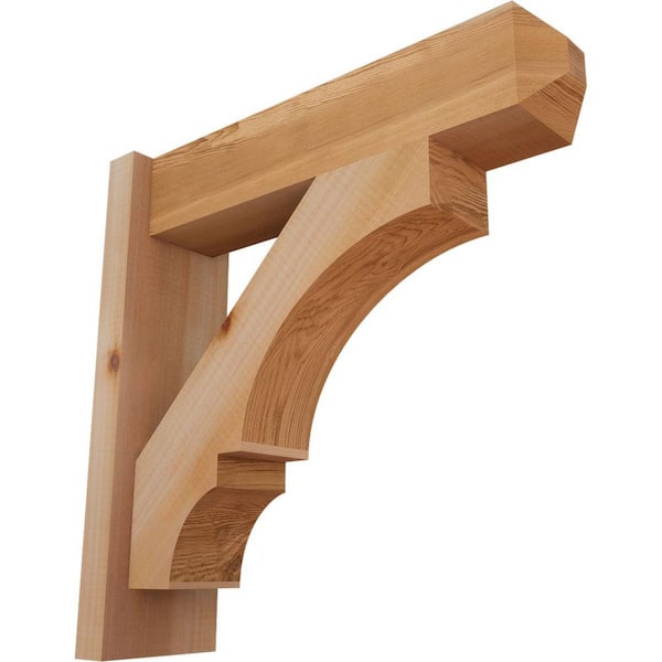 Ekena Millwork 6 in. x 20 in. x 20 in. Western Red Cedar Del Balboa Craftsman Smooth Outlooker