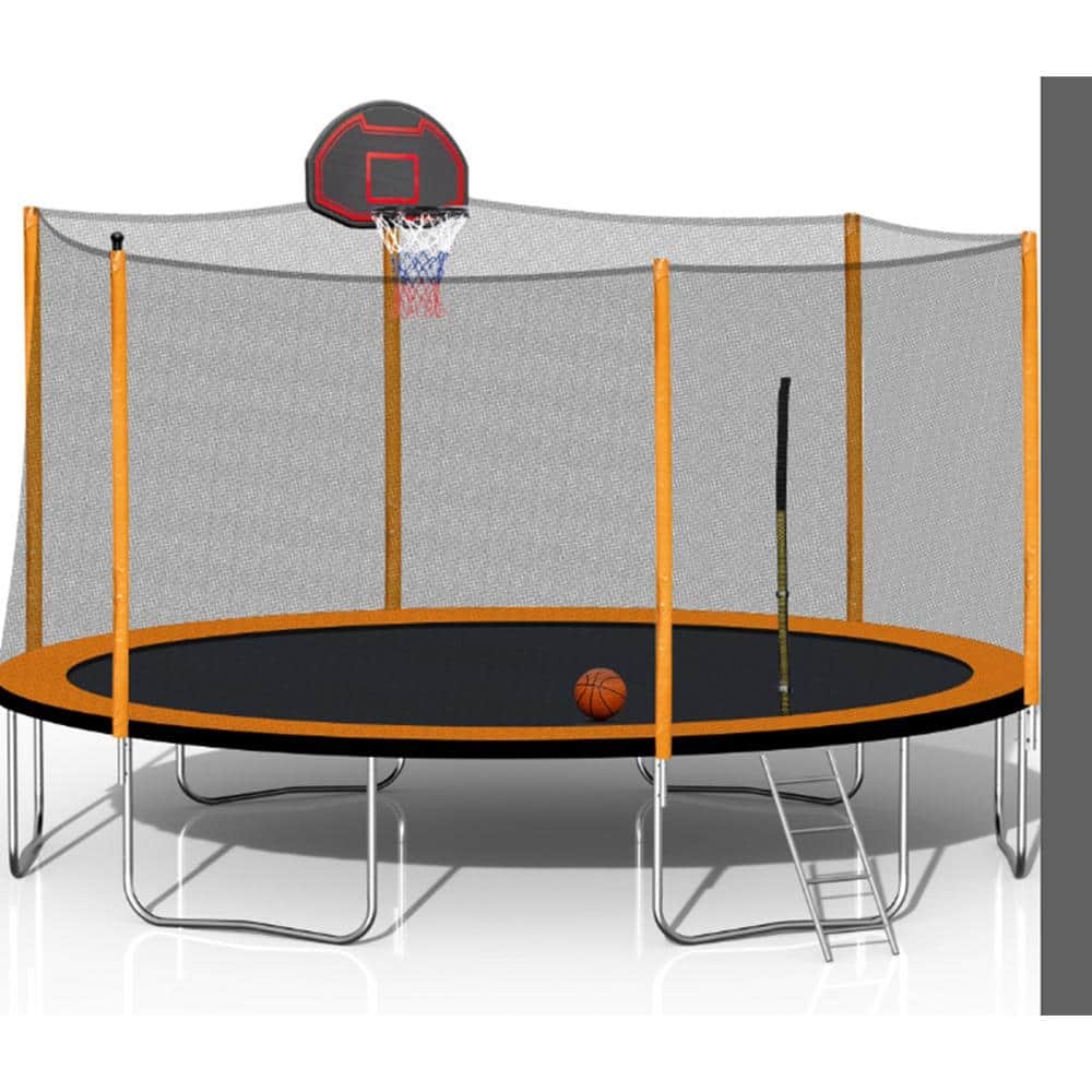 Wateday Outdoor 14 ft. Round Powder-coated Advanced Trampoline