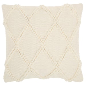 Lifestyles Ivory Geometric Removable Cover 18 in. x 18 in. Throw Pillow