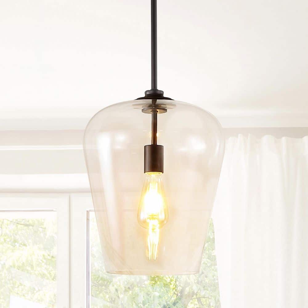 Hayes 11.25" Oil-Rubbed Bronze Industrial Farmhouse LED Pendant