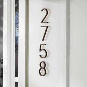 5 in. Wood Grain Zinc Alloy Floating House Number 7