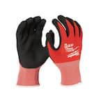 Small Red Nitrile Level 1 Cut Resistant Dipped Work Gloves