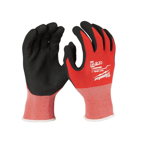 Milwaukee Small Red Nitrile Level 1 Cut Resistant Dipped Work Gloves