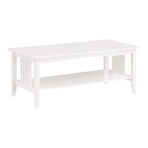 Sierra 40.5 in. White Rectangle Wood Coffee Table