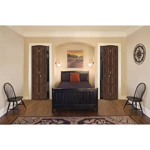 24 in. x 80 in. Conmore Milk Chocolate Stain Smooth Hollow Core Molded Composite Interior Closet Bi-Fold Door