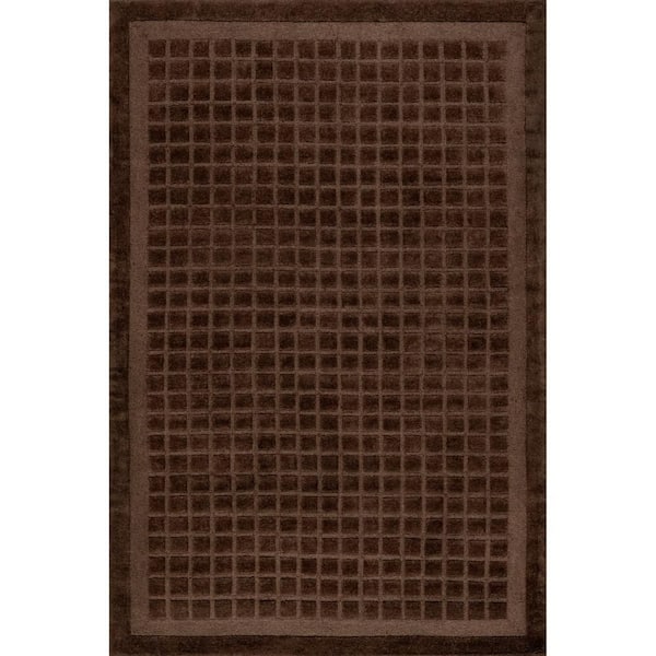 Fritz Checked Wool Brown 4 ft. x 6 ft. Indoor Area Rug