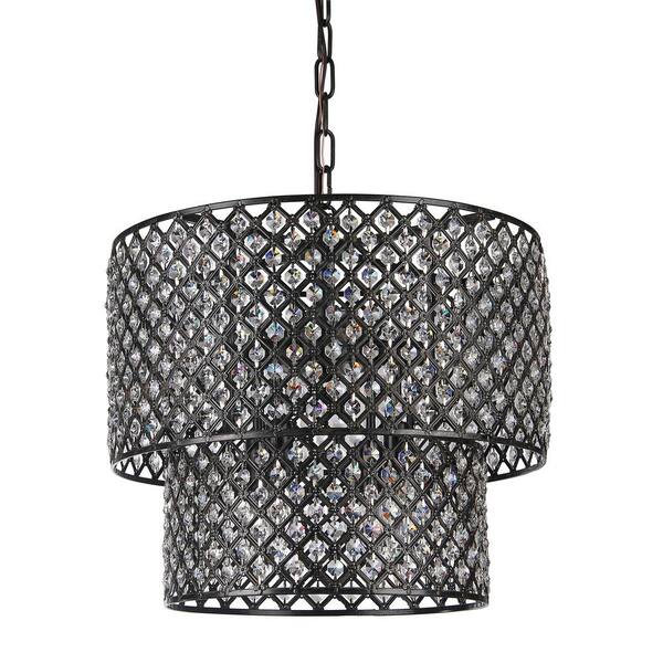 two tier drum chandelier