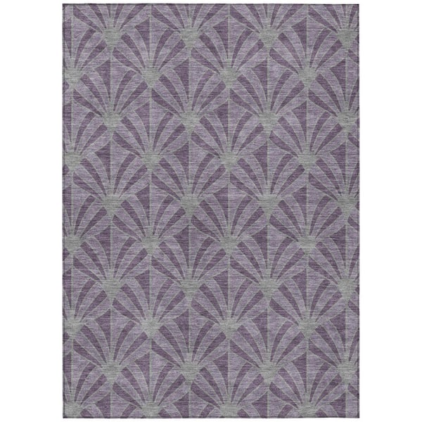 Chantille Machine Washable Indoor/Outdoor Abstract ACN2426 Purple 5 ft. x 7 ft. 6 in. Area Rug