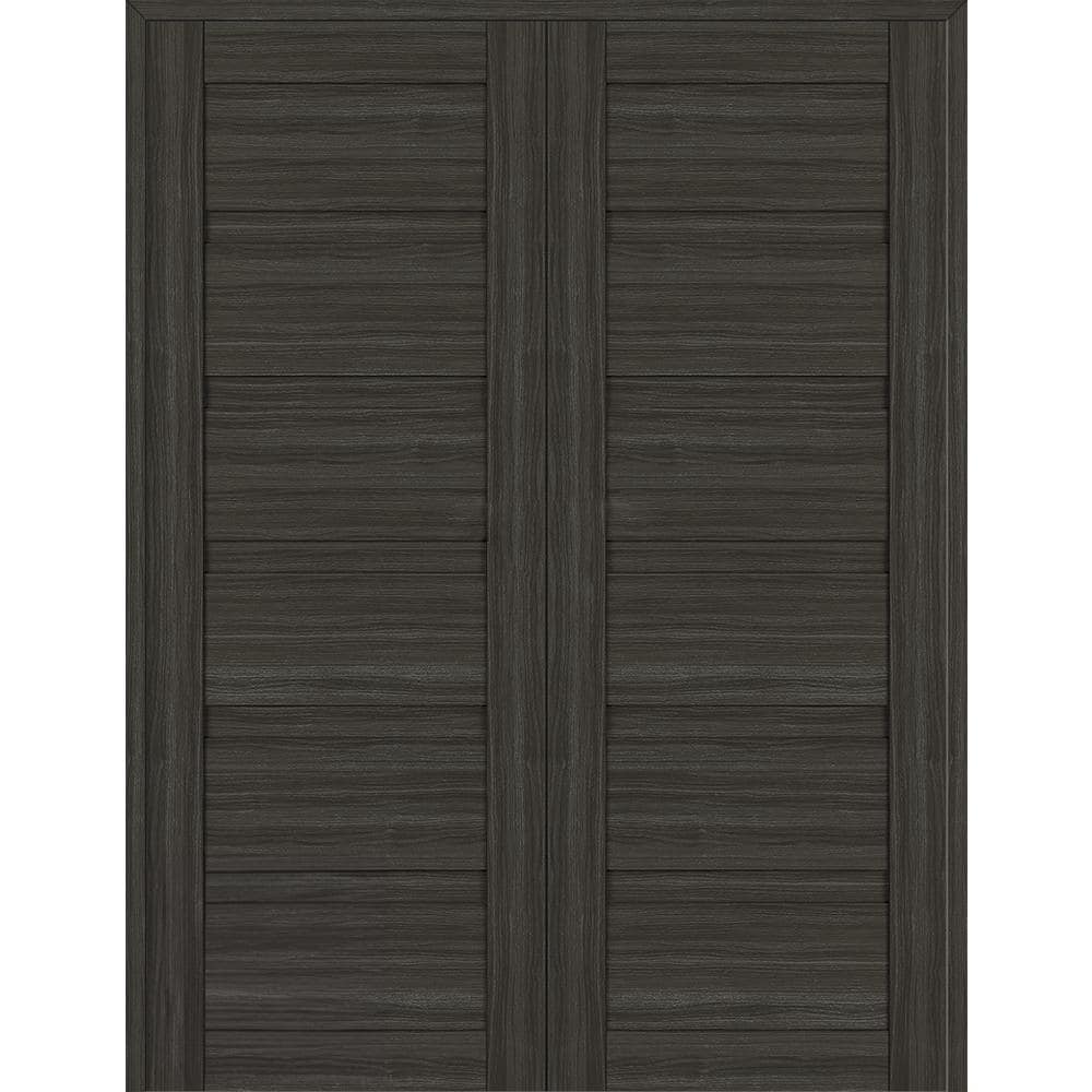 Louver 56 in. x 79.375 in. Both Active Gray Oak Wood Composite Double Prehung Interior Door price history on PriceWatchPro