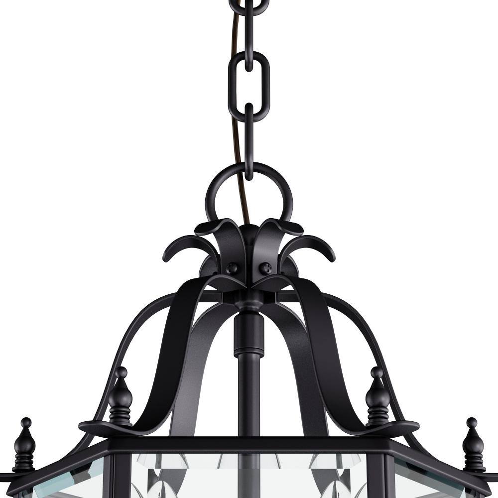 Livingston Bronze Mini Pendant/Ceiling Mount with Clear Beveled Glass