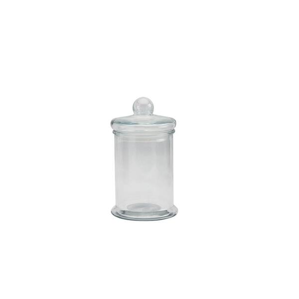 Pack of 4 PCS Clear Glass Apothecary Jar H-15 O-7.75 D-9