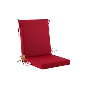 Outdoor Patio Dining High Back Chair Cushions with Removable Cover, Chair Seat Cushion, 42" L x 21" W x 3" H, Burgundy