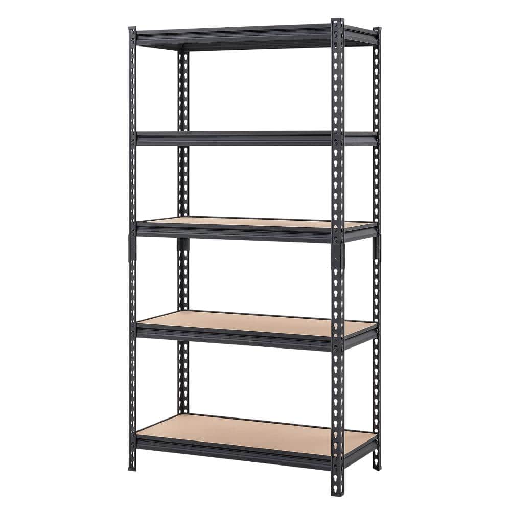 5-Tier Metal Heavy Duty Adjustable Garage Pantry Storage Shelving Unit in Black (32.3 in. W x 62.7 in. H x 16.3 in. D) price history on PriceWatchPro