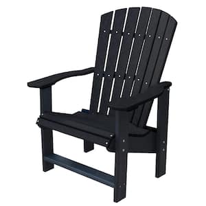 Heritage Black Plastic Outdoor Upright Adirondack Chair