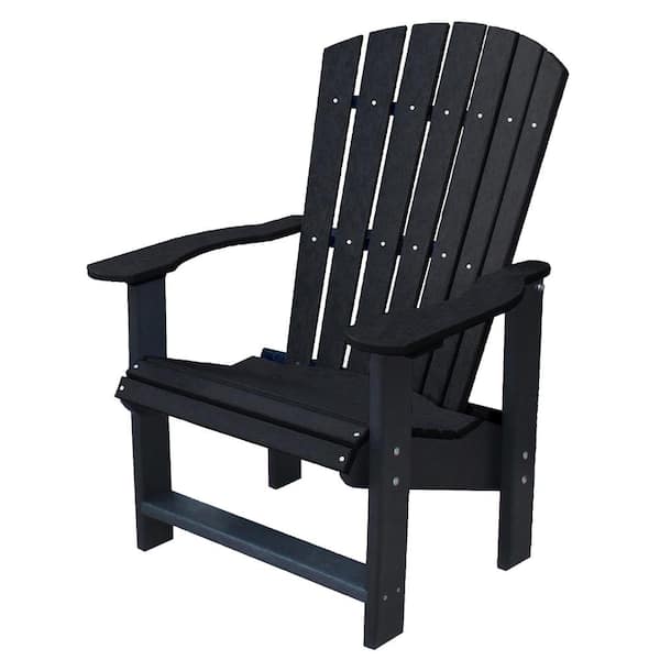 WILDRIDGE Heritage Black Plastic Outdoor Upright Adirondack Chair
