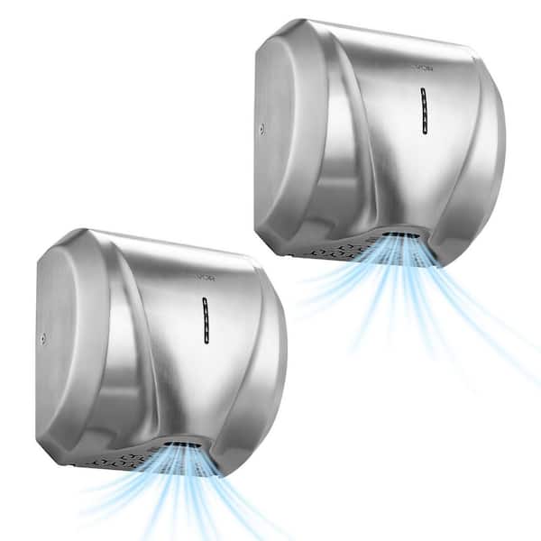 Hand Dryer, 2 Pack 1800W Bathroom Air Hand Dryer, Automatic High Speed with HEPA Filter, Brushed Stainless Steel