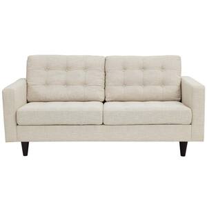 Empress 72.5 in. Beige Polyester 2-Seater Loveseat with Removable Cushions