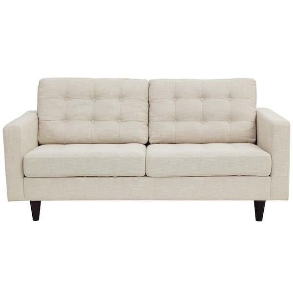 MODWAY Empress 72.5 in. Beige Polyester 2-Seater Loveseat with Removable Cushions