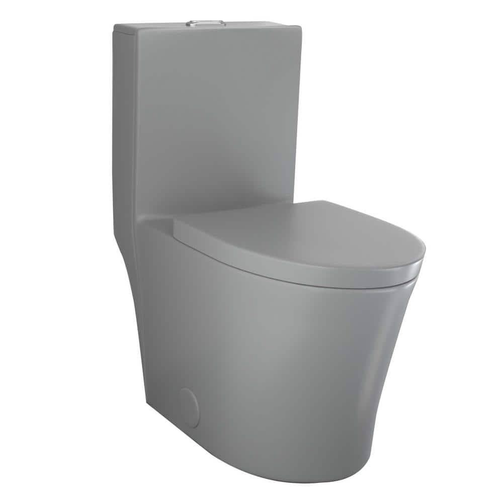 16.5 in. Rough In Size Elongated Toilet Bowl in Gray, Double Flush Elongate