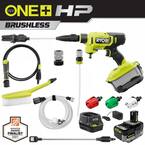 ONE+ HP 18-Volt Brushless EZClean 600 PSI 0.7 GPM Cordless Electric Power Cleaner w/ 4.0Ah Battery, Charger, Accessories