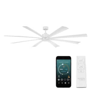 Size Matters 7 ft. Smart Indoor/Outdoor Matte White Windmill Ceiling Fan with Remote