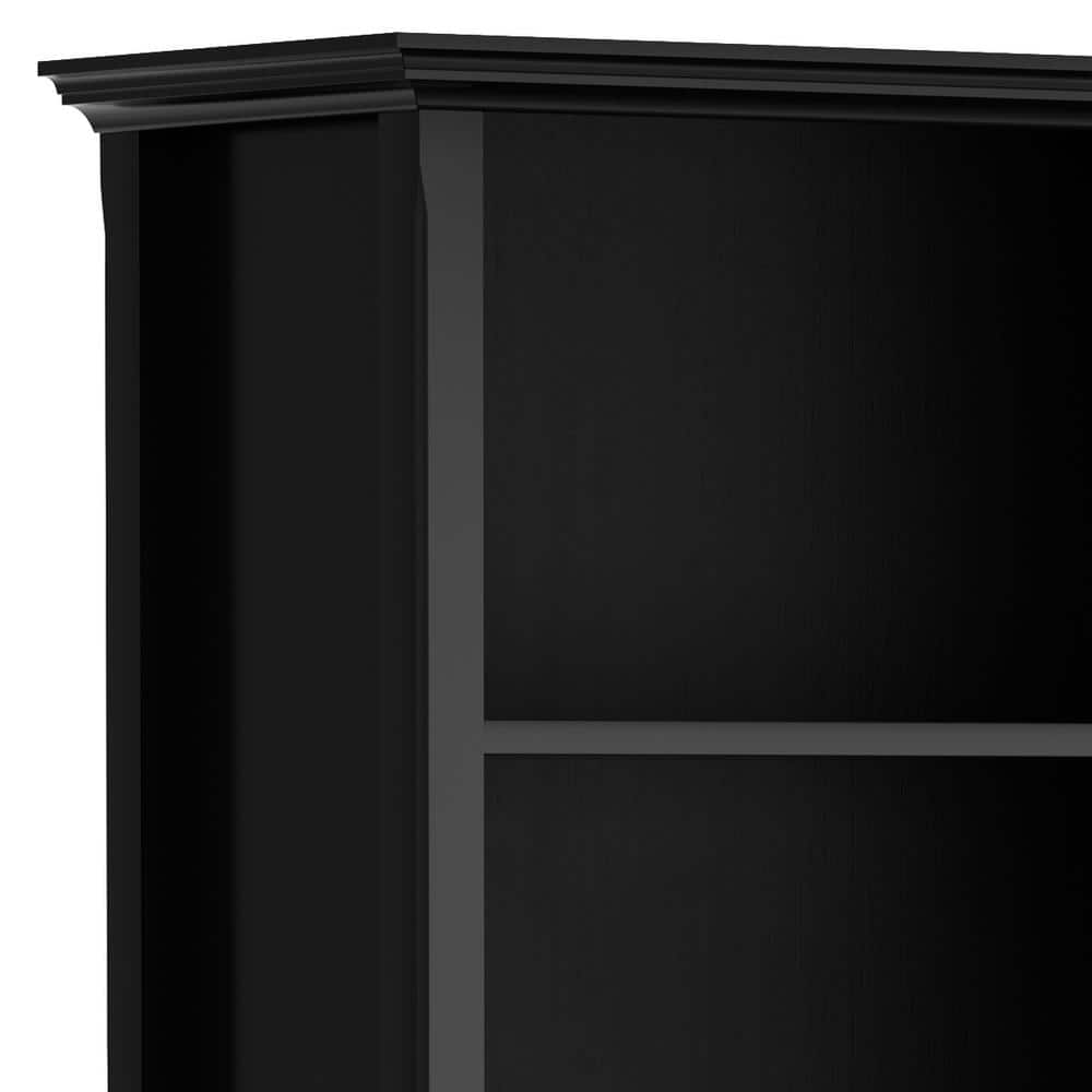 Amherst Adjustable 70'' Solid Wood 5-Shelf Bookcase in Black