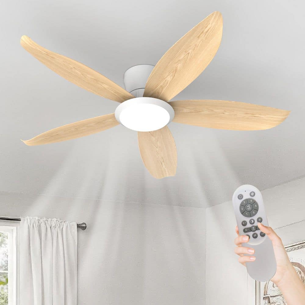 42 in. Natural Wood Grain Blades Plug-in ABS Blade Flush Mount Standard Ceiling Fan Light Remote Control Included price history on PriceWatchPro