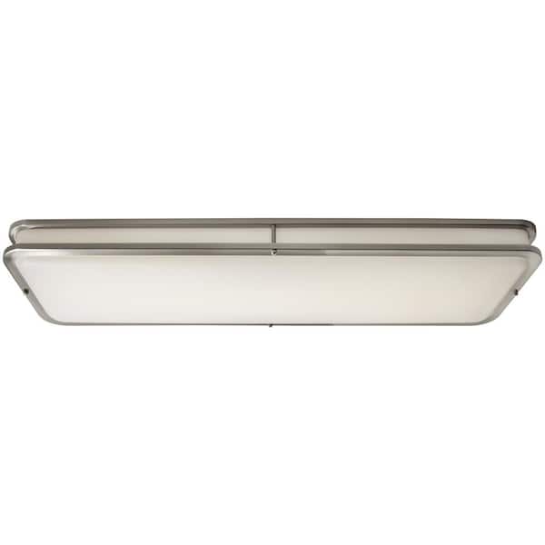 Hampton Bay 40 in. Linear 1 Light Brushed Nickel Dimmable LED Flush Mount DC1240LED 35 The Home Depot