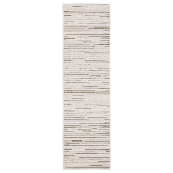 2 X 8 Ivory, Blue Striped Washable Area Rug Runner Rug