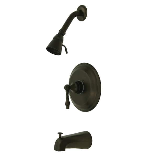 Kingston Brass Restoration Single Handle 1-Spray Tub and Shower Faucet 2 GPM with Pressure Balance in Oil Rubbed Bronze