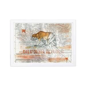 "California Republic Map" Framed Maps and Flags Art Print 13 in. x 19 in.