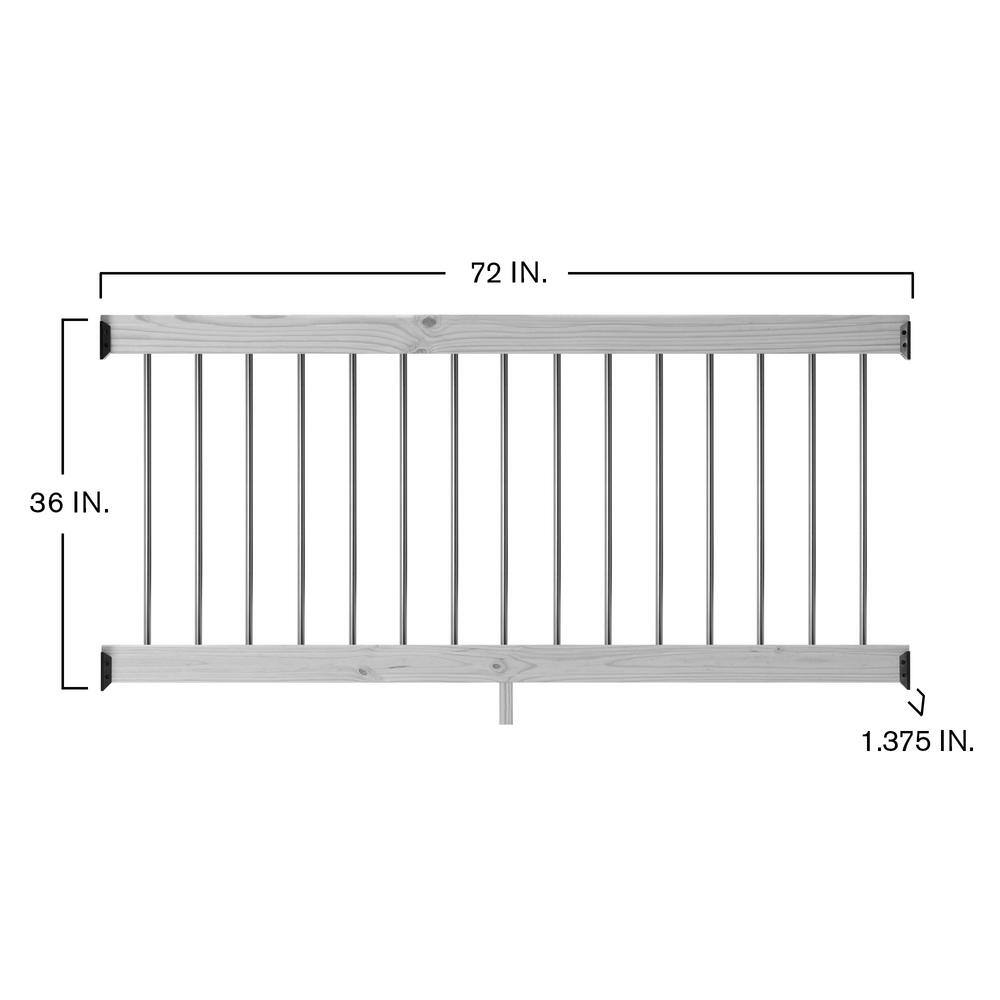 6 ft. Walnut Wood Railing Kit with Black Aluminum Balusters