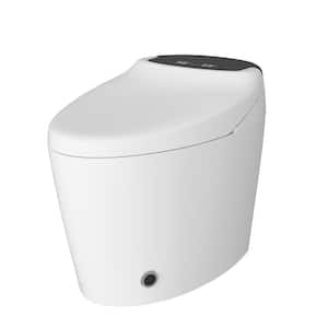 Elongated Smart Bidet Toilet 1.28GPF in White with Auto mode, Massage Cleaning, Digital Display, Sensor Flush, Heated