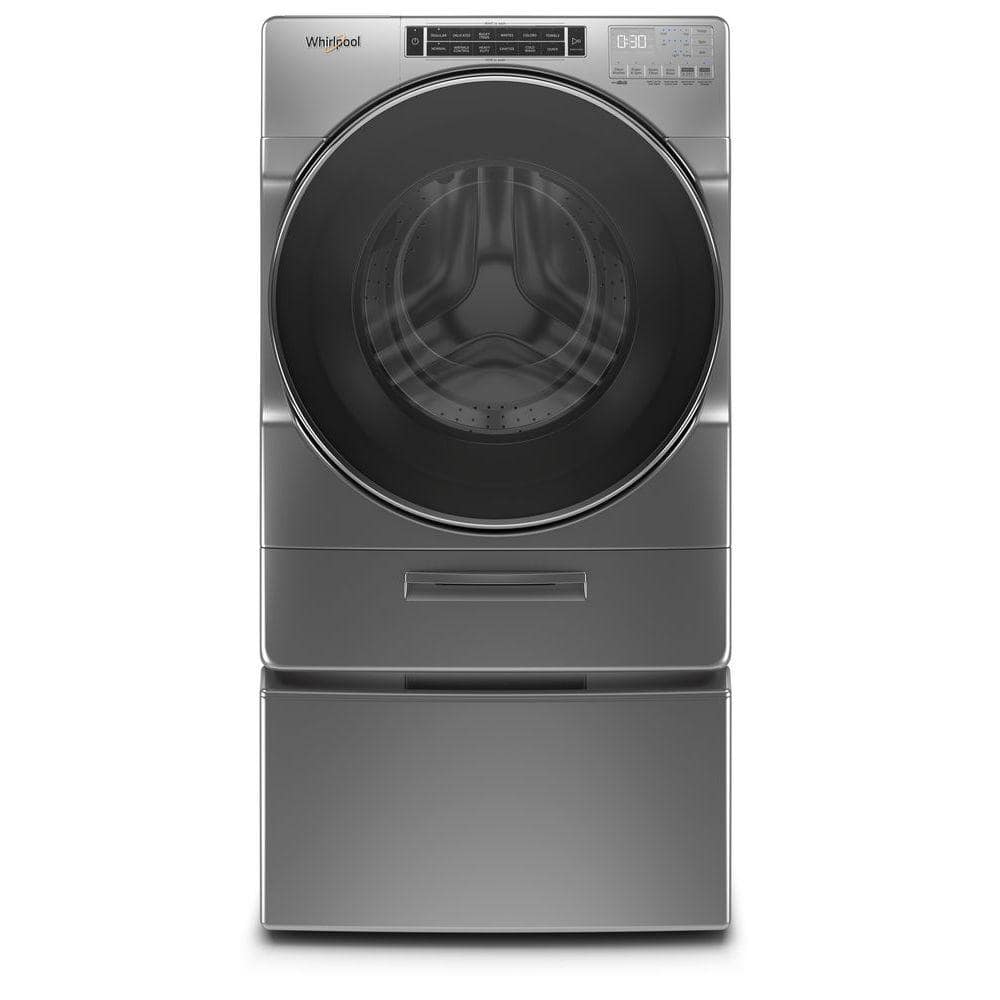 Gray Stainless Steel High Efficiency Front Load Washer with Steam Setting