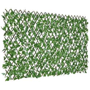 1 in. H x 109 in. W Green Artificial Ivy Expandable Hedge Panel Privacy Screen for Outdoor Fence Decor
