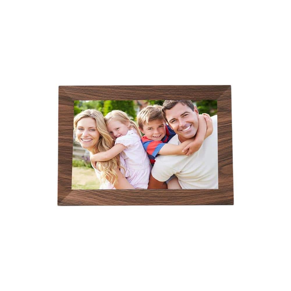 10.1 in. WiFi Digital Picture Frame with 32GB Storage, IPS Touch Screen, Auto-Rotate, Wall Mountable in Brown price history on PriceWatchPro