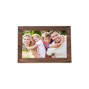 10.1 in. WiFi Digital Picture Frame with 32GB Storage, IPS Touch Screen, Auto-Rotate, Wall Mountable in Brown