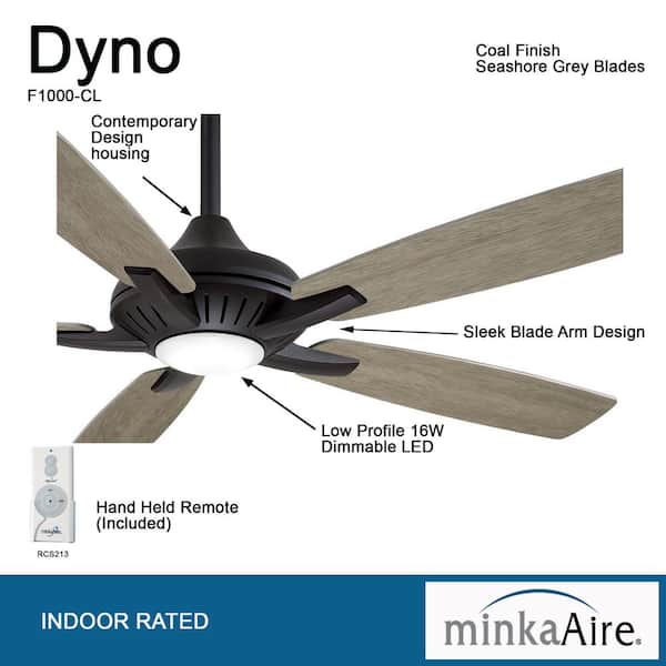 minkaAire Dyno LED シーリングファン MINKA-AIRE Dyno 52 in. LED Indoor Coal Black Ceiling Fan with