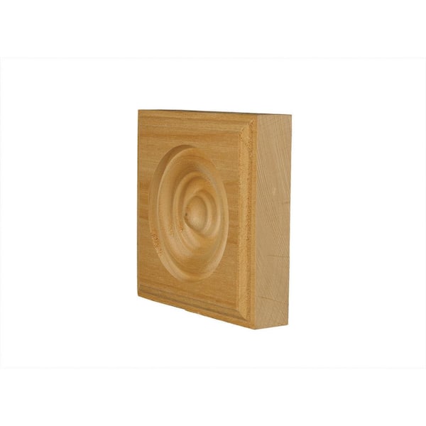 7/8 in. D x 3-1/2 in. W x 3-1/2 in. L Unfinished Alder Wood Rosette