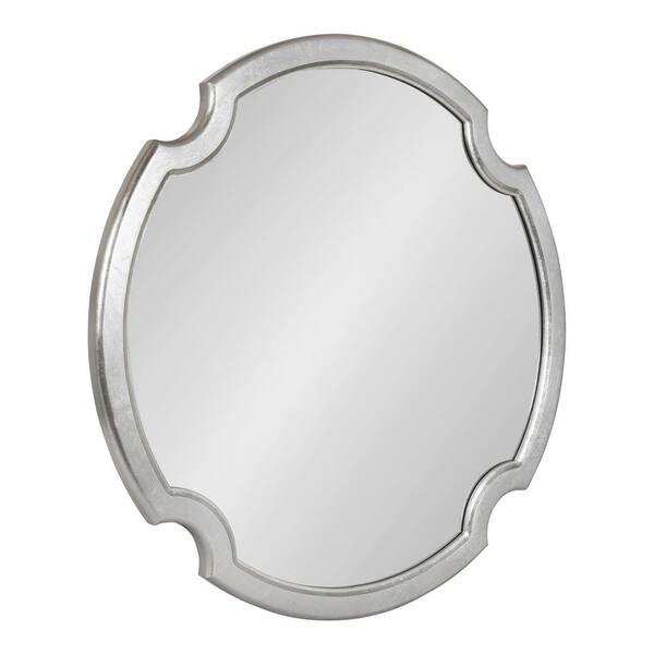 Kate and Laurel Susannah 28.00 in. H x 28.00 in. W Silver Rustic Framed Decorative Wall Mirror