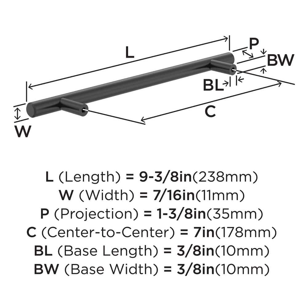 7-Inch Black Bronze Modern Bar Cabinet Pull