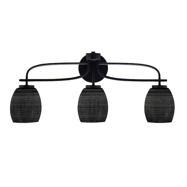 Unbranded Olympia 26.25 in. 3-Light Matte Black Vanity Light