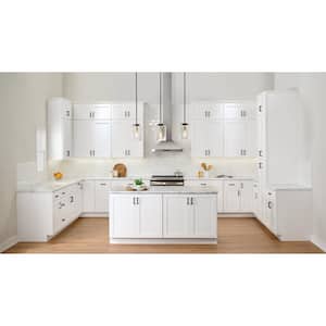 Avondale 30 in. W x 24 in. D x 34.5 in H Ready to Assemble Plywood Shaker Microwave Base Kitchen Cabinet in Alpine White