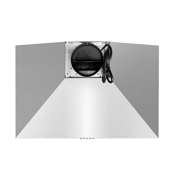 COSMO COS-6324EWH Wall Mount Range Hood, Chimney-Style Over Stove Vent, 3  Speed Fan, Permanent Filters, LED Lights in Stainless Steel (24 inch)