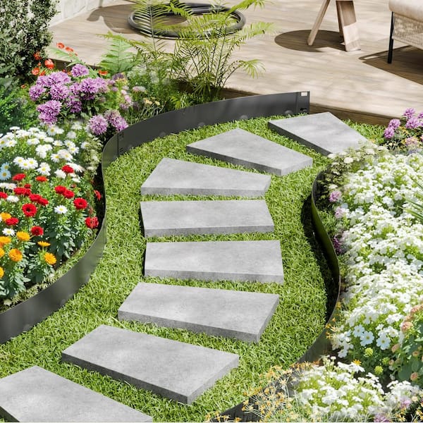39 in. L x 0.06 in. W x 5 in. H Black Steel Edging Landscape Steel Garden Edging Borders Strips Edging Black (5-Pack)