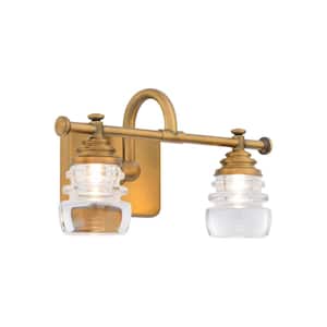 Rondelle Aged Brass LED Vanity Light Bar and Wall Sconce, 3000K