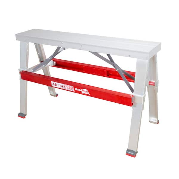 Buildman 48 in. W x 18 in. D - Aluminum Anti-Slip Scaffold Drywall Bench with 500-lb Load Capacity
