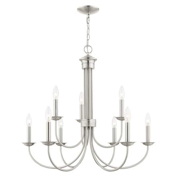 AVIANCE LIGHTING Abbotsford 9-Light Brushed Nickel Chandelier